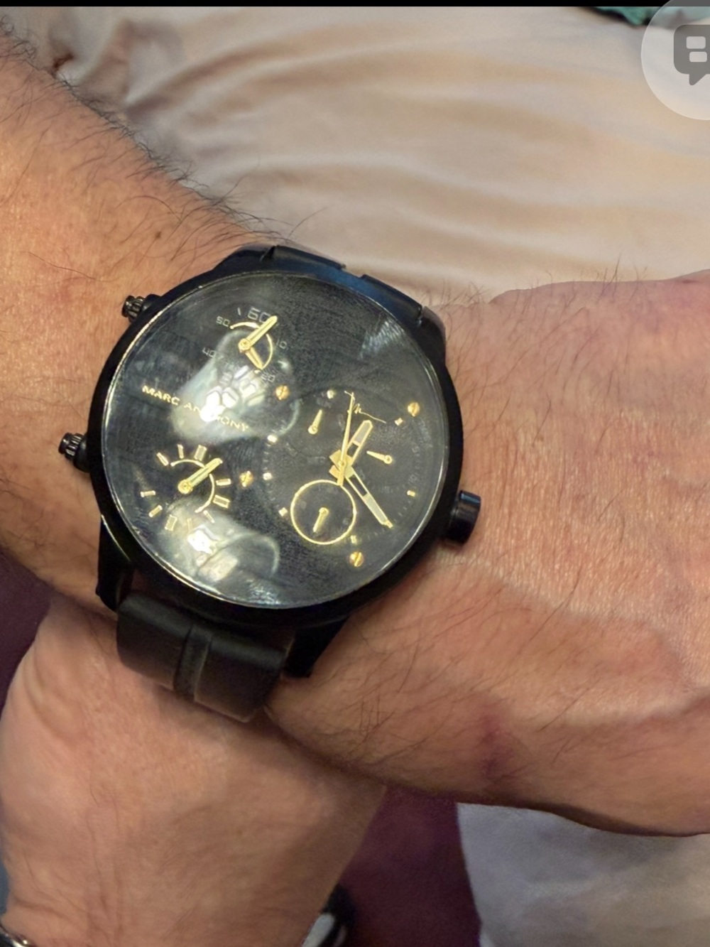 Marc Anthony  Black Watch with Gold Accents Chronograph